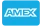 A blue american express logo on a white background.