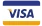 A close up of a visa logo on a white background.